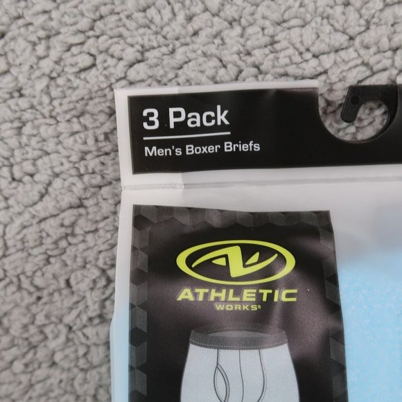 Athletic Works Men's Performance Boxer Briefs 3-Pack Size S Black Gray Blue - Picture 3 of 8